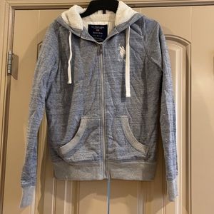 US Polo Assn Ladies Medium Fleece Hoodie, Gray